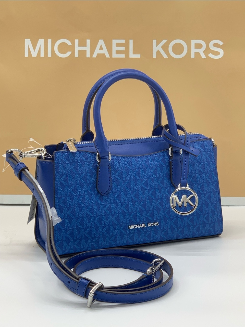 Michael kors ARDEN SMALL SIGNATURE LOGO MESSENGER BAG Galaxy Blue